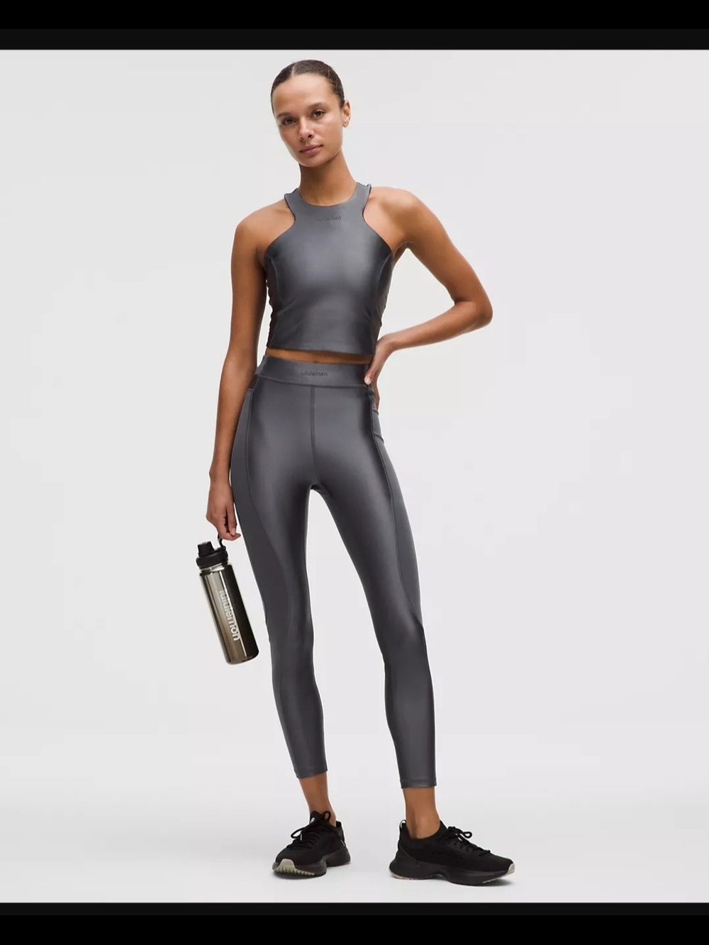 Satin Shine Panelled High-Rise Tight 25 Inch Inseam